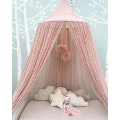 Spinkie Baby | Pom Garland | Champagne -Simple Play Stories 3 Spinkie Baby Sheer Canopy Nude