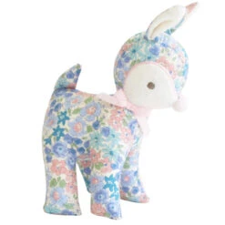 Alimrose | Baby Deer Rattle | Liberty Blue 16cm