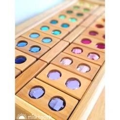 Bauspiel | Colour Street | 45 Blocks With Tray -Simple Play Stories Bauspiel Colour Street Wooden Blocks with Gems 45 Blocks