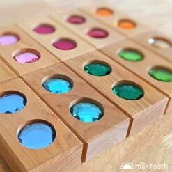 Bauspiel | Colour Street | 22 Blocks With Tray -Simple Play Stories Bauspiel Colour Street Wooden Blocks with Gems 5896a98c 3c07 41a0 8136 e7f99dd042f1