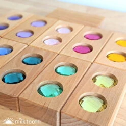 Bauspiel | Colour Street | 22 Blocks With Tray -Simple Play Stories Bauspiel Colour Street Wooden Blocks with Gems f337e995 737a 4fc1 b67a 3857e4a53fd3