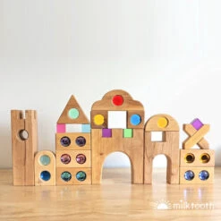 Bauspiel | Colour Street | 22 Blocks With Tray -Simple Play Stories Bauspiel Wooden Blocks Mix Castle Lucite Colour Street Windows 2 9899fde7 58ce 4aea 92bd 355078c34de4