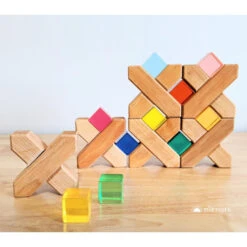 Bauspiel | Lucite Cubes | 20 Blocks -Simple Play Stories Bauspiel X Shapes Crosses Wooden Building Blocks Lucite Cubes 9b654ee7 b26c 4d36 a2e7 0eb25820f9ab