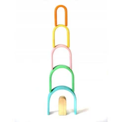 Bumbu Toys | Stacking Arches | Pastel -Simple Play Stories Bumbu Wooden Stacking Arches Pastel 2