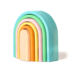 Bumbu Toys | Stacking Arches | Pastel -Simple Play Stories Bumbu Wooden Stacking Arches Pastel