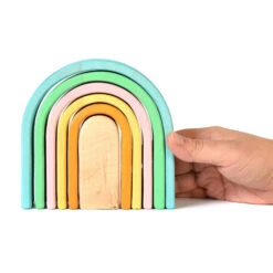Bumbu Toys | Stacking Arches | Pastel -Simple Play Stories Bumbu Wooden Stacking Arches Pastel 3