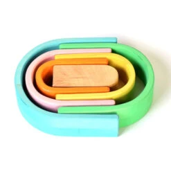 Bumbu Toys | Stacking Arches | Pastel -Simple Play Stories Bumbu Wooden Stacking Arches Pastel 5