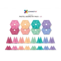 Connetix Tiles | 40 Piece Pastel Geometry Pack -Simple Play Stories Connetix Tiles 40 Piece Pastel Geometry Pack 5