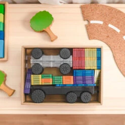 Connetix Tiles | 50 Piece Rainbow Transport Pack -Simple Play Stories Connetix Tiles 50 Piece Rainbow Transport Pack 2