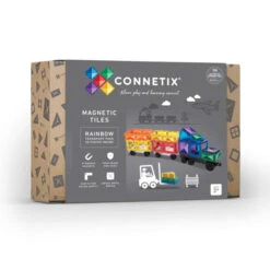 Connetix Tiles | 50 Piece Rainbow Transport Pack