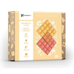 Connetix Tiles | 2 Piece Pastel Base Plates | Lemon & Peach