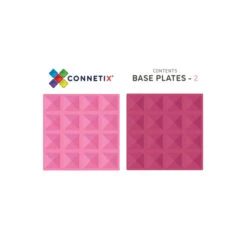 Connetix Tiles | 2 Piece Pastel Base Plates | Pink & Berry -Simple Play Stories Connetix Tiles Pastel Base Plates Pink Berry pack contents