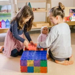 Connetix Tiles | 2 Piece Rainbow Base Plates | Blue & Green -Simple Play Stories Connetix Tiles Rainbow Base Plates Blue Green 7