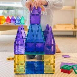 Connetix Tiles | 2 Piece Rainbow Base Plates | Blue & Green -Simple Play Stories Connetix Tiles Rainbow Base Plates Blue Green 9