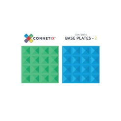 Connetix Tiles | 2 Piece Rainbow Base Plates | Blue & Green -Simple Play Stories Connetix Tiles Rainbow Base Plates Blue Green pack contents