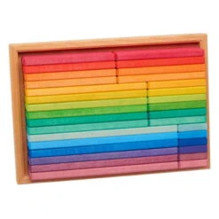 Gluckskafer | Rainbow Building Slats In Tray | 32 Pieces