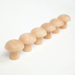 Grapat | Mushrooms Natural 6 Pieces -Simple Play Stories Grapat 6 Mushrooms Natural Wood