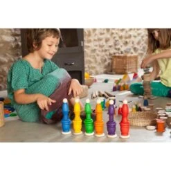 Grapat | Nins Mates And Coins | Rainbow -Simple Play Stories Grapat Nins Mates Coins Wooden Toy Set 3