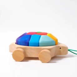 Grimm's | Rainbow Turtle Pull Along -Simple Play Stories Grimm s Rainbow Turtle Pull Along