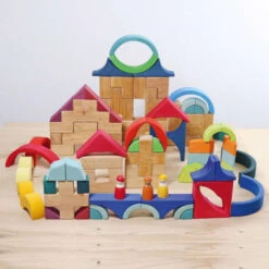 Grimm's | Arcs In Squares Building Set -Simple Play Stories Grimms Arcs in Squares Building Set Staircase Stairway 2