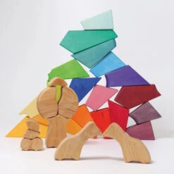 Grimm's | Rainbow Lion Building Set -Simple Play Stories Grimms Building Set Rainbow Lion 9
