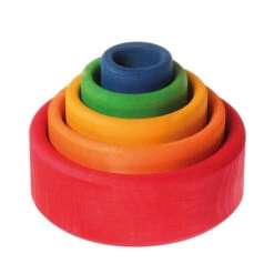 Grimm's | Stacking Bowls Outside Red -Simple Play Stories Grimms Coloured Stacking Bowls Outside Red