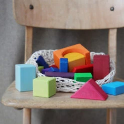 Grimm's | Geometric Blocks | Coloured 30 Pieces -Simple Play Stories Grimms Geometric Blocks Coloured 30 Pieces 6