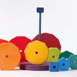Grimm's | Giant Geometrical Stacking Tower -Simple Play Stories Grimms Giant Geometrical Stacking Tower 4