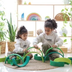 Grimm's | Large Rainbow Forest Green -Simple Play Stories Grimms Large Rainbow Forest Green Meadow Green 7 9dfaa517 5924 449d 841e 9235fa30af12