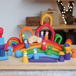 Grimm's | Rainbow Bridge -Simple Play Stories Grimms Rainbow Bridge Wooden Toy 7