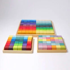 Grimm's | Square Mosaic | Rainbow 36 Blocks -Simple Play Stories Grimms Square Mosaic Rainbow 36 Pieces 10