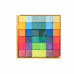 Grimm's | Square Mosaic | Rainbow 36 Blocks