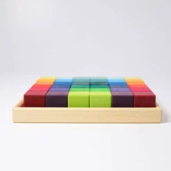 Grimm's | Square Mosaic | Rainbow 36 Blocks -Simple Play Stories Grimms Square Mosaic Rainbow 36 Pieces 6