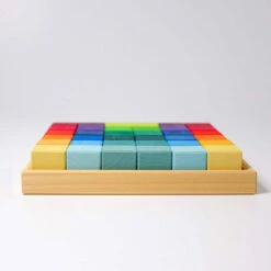 Grimm's | Square Mosaic | Rainbow 36 Blocks -Simple Play Stories Grimms Square Mosaic Rainbow 36 Pieces 7