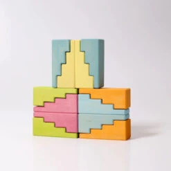 Grimm's | Stepped Roofs | Pastel -Simple Play Stories Grimms Stepped Roofs Pastel