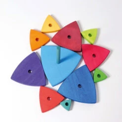 Grimm's | Triangular Stacking Tower | Large Rainbow -Simple Play Stories Grimms Triangular Stacking Tower Large Rainbow 5