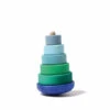 Grimm's | Wobbly Stacking Tower | Blue