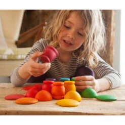 Grapat | 12 Mates Coloured -Simple Play Stories Joguines Grapat 12 Mates Cups Wooden Toys 3