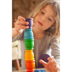 Grapat | 12 Mates Coloured -Simple Play Stories Joguines Grapat 12 Mates Cups Wooden Toys 4