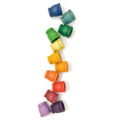 Grapat | 12 Mates Coloured -Simple Play Stories Joguines Grapat 12 Mates Cups Wooden Toys 5