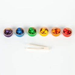 Grapat | Bowls And Marbles | 43 Pieces -Simple Play Stories Joguines Grapat Bowls Marbles Tong