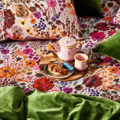 Kip And Co | Flat Sheet | Single | Field Of Dreams -Simple Play Stories KIP CO FIELD OF DREAMS FITTED SHEET styled breakfast bed garden green 22c314d3 c527 4c1f 97d0 00a31109b375