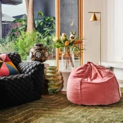 Kip And Co | Velvet Beanbag Cover | Dusty Rose -Simple Play Stories Kip Co Dusty Rose Velvet Beanbag 2