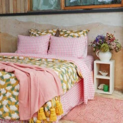 Kip And Co | Gingham Candy Organic Cotton Fitted Sheet -Simple Play Stories Kip Co Gingham Candy Fitted Sheet 4