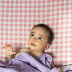 Kip And Co | Gingham Candy Organic Cotton Fitted Sheet -Simple Play Stories Kip Co Gingham Candy Fitted Sheet 7