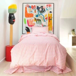 Kip And Co | Gingham Candy Organic Cotton Quilt Cover -Simple Play Stories Kip Co Gingham Candy Organic Cotton Pillow Cases 4 a899b6c0 c6ef 44c9 9642 b67342039070