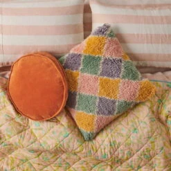 Kip And Co | Harlequin Pastel Wool Shag Cushion -Simple Play Stories Kip Co Harlequin Pastel Wool Shag Cushion 3