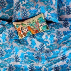 Kip & Co X Mirka | Mermaid Dreaming Organic Cotton Quilt Cover -Simple Play Stories Kip Co Mirka Mora Mermaid Dreaming Quilt Cover 8