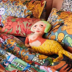 Kip & Co X Mirka | Pink Angel & Friends Upholstery Cushion -Simple Play Stories Kip Co Mirka Mora Pink Angels Friends Upholstery 2