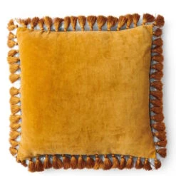 Kip And Co | Velvet Tassel Cushion | Pecan